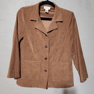 Studio Works Button Tan Blazer Size Small